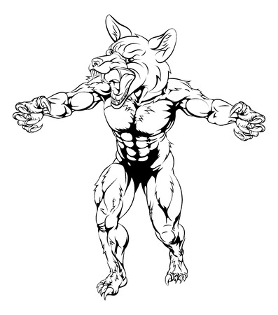 フォックス動物のイラスト マスコット漫画のキャラクターの戦闘をスポーツします のイラスト素材 ベクタ Image