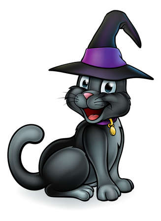 黒い猫の漫画のキャラクターのイラスト素材 ベクタ Image