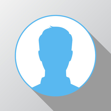 影フラット スタイル デザイン モダンなベクトル イラストが入った青い円でアノニマスなアイコン のイラスト素材 ベクタ Image