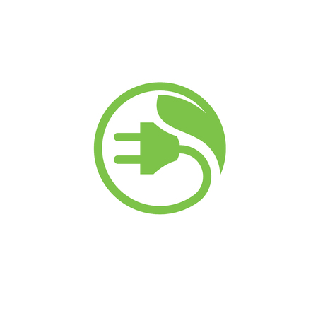 green energy electrical plug eco energy power logo circle abstract electrical logo