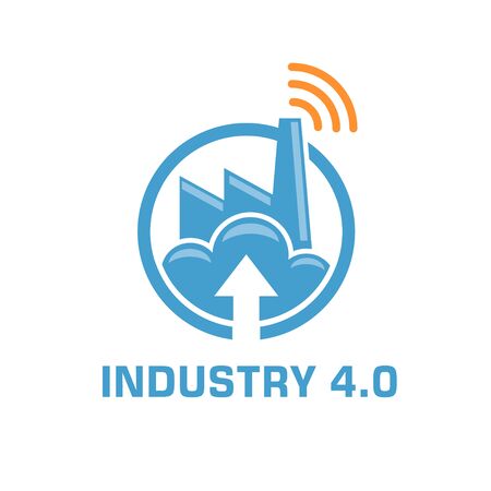 Industry 4.0 manufacturing revolution concept vector illustration