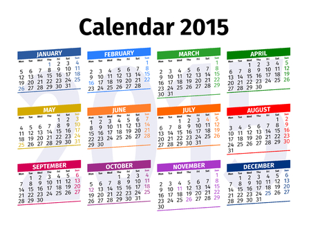 year 2015 calendar united states
