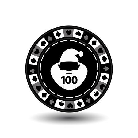 チップ ポーカー カジノ クリスマス新年 ホワイト バック グラウンドを分けるために簡単にアイコン ベクトル イラスト サイト デザイン 装飾 印刷用 等します 女の子のサンタ クロース白 5 番の真ん中にのイラスト素材 ベクタ Image