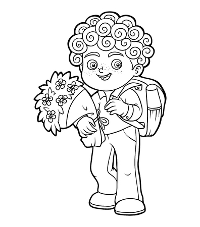 本を小学生の子供のための塗り絵のイラスト素材 ベクタ Image 本を小学生の子供のための塗り絵のイラスト素材 ベクタ Image