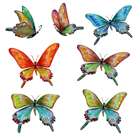 butterfly: bộ sưu tập của những con bướm dễ thương. bức tranh màu nước