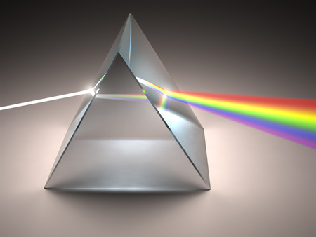 физика: Crystal Prism рассеивает белый свет на множество цветов.
