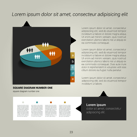 modern flat page layout with text and graph web page or print modern page layout