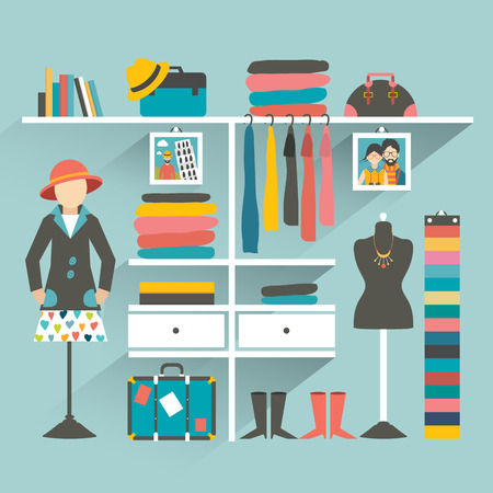 Clothing Store Boutique Indoor Flat Design Vector Illustration Clothing Store Boutique Indoor Flat Design Vector Illustration
