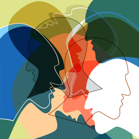 머리 사람들 개념, 사람들 간의 통신의 상징. 벡터 ilustration입니다. 스톡 콘텐츠 - 88536297