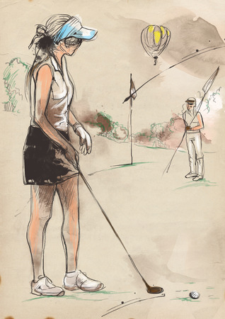 ヴィンテージやレトロなゴルフ ゴルファー ゴルフ インパクト位置とゴルフ用品 フルサイズ コレクション 手描きのイラスト フリーハンド オリジナル 古い紙図面 の写真素材 画像素材 Image ヴィンテージやレトロなゴルフ ゴルファー ゴルフ インパクト位置とゴルフ用品 フルサイズ コレクション 手描きのイラスト フリーハンド オリジナル 古い紙図面 の写真素材 画像素材 Image