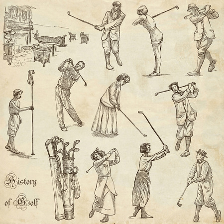 ヴィンテージやレトロなゴルフ ゴルファー ゴルフ インパクト位置とゴルフ用品 フルサイズ コレクション 手描きのイラスト フリーハンド オリジナル 古い紙図面 の写真素材 画像素材 Image ヴィンテージやレトロなゴルフ ゴルファー ゴルフ インパクト位置とゴルフ用品 フルサイズ コレクション 手描きのイラスト フリーハンド オリジナル 古い紙図面 の写真素材 画像素材 Image