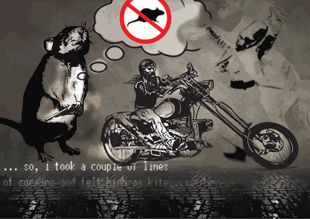 彼のチョッパー 黒いライダーのバイク 手描きでベクトルのイラスト漫画と落書き ストリート アート スタイルで のイラスト素材 ベクタ Image 彼のチョッパー 黒いライダーのバイク 手描きでベクトルのイラスト漫画と落書き ストリート アート スタイルで のイラスト素材 ベクタ Image