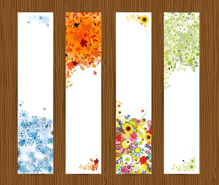 四季フレーム 春 夏 秋 冬 のイラスト素材 ベクタ Image