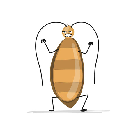 かわいいゴキブリが白い背景で隔離のベクトル イラストのイラスト素材 ベクタ Image