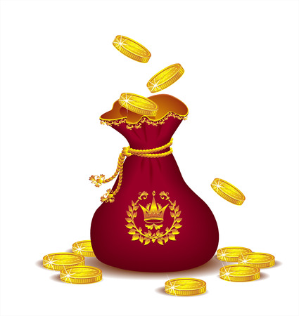 Bag of gold coins: túi Royal với đồng tiền vàng Hình minh hoạ