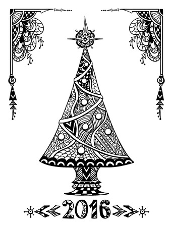 christmas tree in zen doodle style black on white coloring page for coloring book or - Christmas Tree Black And White christmas tree in zen doodle style black on white coloring page for coloring book or - Christmas Tree Black And White