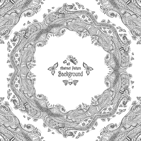Abstract Circle Frame With Pattern Background In Zendoodle Style Cool Zendoodle Patterns Abstract Circle Frame With Pattern Background In Zendoodle Style Cool Zendoodle Patterns