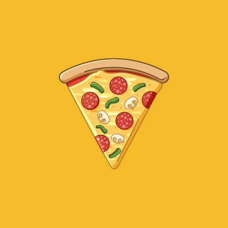 Simple pizza slice Vector Illustration