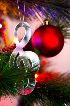 Beautiful Christmas ornaments on the Christmas tree