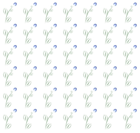 Fundo De Primavera Com Flores Azuis Com Folhas Verdes E Caules Em Uma Fileira Ao Lado E Um Abaixo Do Outro Em Um Fundo Branco Ilustraciones Vectoriales Clip Art Vectorizado Libre De