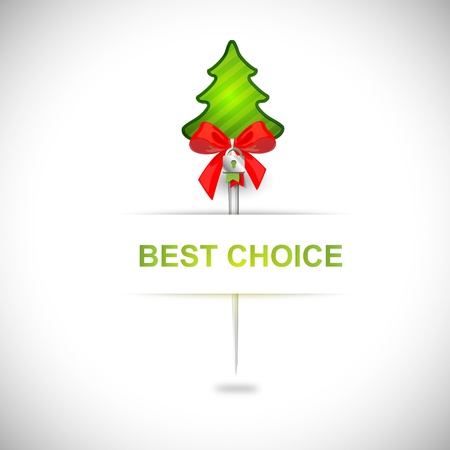 Best Choice Label With Pin And Christmas Tree Stock Vector Best Choice Label With Pin And Christmas Tree Stock Vector