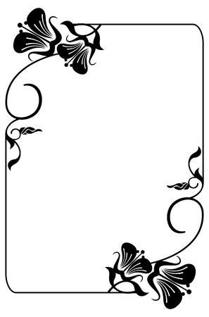 縦シルエット フラワー フレーム 抽象的な花のシンプルな黒と白のフレーム ベクター クリップ アート のイラスト素材 ベクタ Image 縦シルエット フラワー フレーム 抽象的な花のシンプルな黒と白のフレーム ベクター クリップ アート のイラスト素材 ベクタ Image