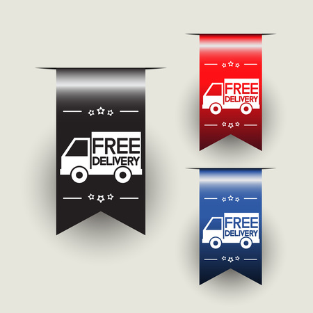 free delivery labesl or ribbons vector illustration royalty free