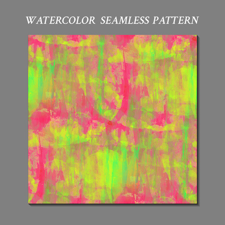 水彩画のシームレスなパターン 手作りのテクスチャです 明るいピンク色 緑色黄色酸 ベクトル イラスト ファンタジー現代抽象的な壁紙 のイラスト素材 ベクタ Image