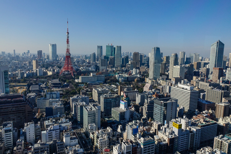 Tokio, Japón - 4 De Enero De 2016. Vista Aérea De Tokio ...