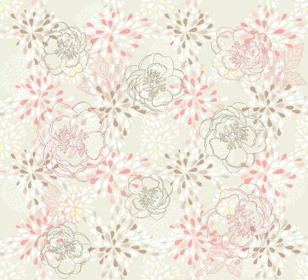 かわいいパステル春の花柄のパターンのイラスト素材 ベクタ Image かわいいパステル春の花柄のパターンのイラスト素材 ベクタ Image