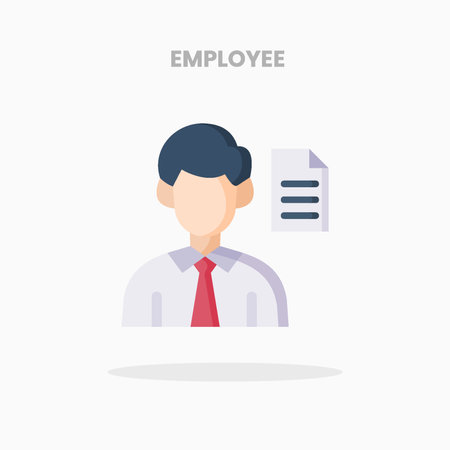 Employee icon flat vector illustration on white background can used for web app digital product presentation ui and many more Stock Photo