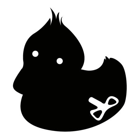 isolated silhouette of a rubber duck vector illustration royalty