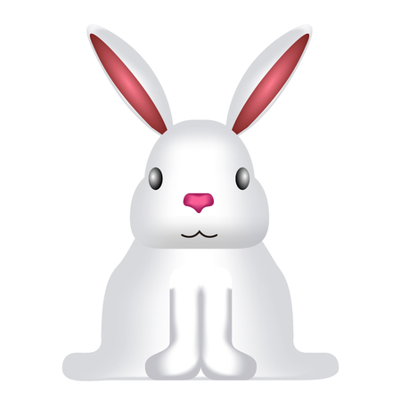 かわいいウサギのアイコンデザインの正面図 のイラスト素材 ベクタ Image
