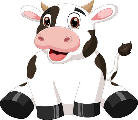 cute baby cow cartoon