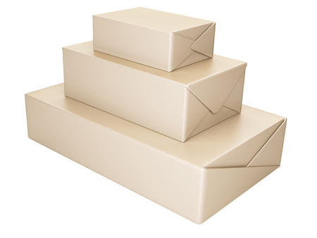 段ボール箱 白い背景に分離した 3 D イラスト の写真素材 画像素材 Image