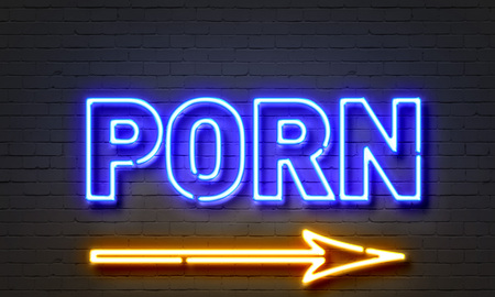Porn Neon Sign On Brick Wall Background Stock Photo Porn Neon Sign On Brick Wall Background Stock Photo