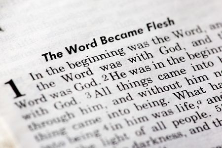 John 1:1 - The word became flesh. Popular New Testament passage Stock Photo - 3844043