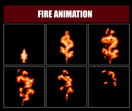 fire sprite sheet cartoon vector flame game animation set of fire sprite sheet