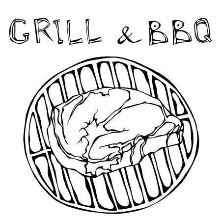 バーベキューのグリル リブアイ ステーキ グリルやバーベキューをレタリングします 白い背景上に分離 リアルな落書き漫画スタイル手描きスケッチ ベクトル イラスト のイラスト素材 ベクタ Image バーベキューのグリル リブアイ ステーキ グリルやバーベキューをレタリングします 白い背景上に分離 リアルな落書き漫画スタイル手描きスケッチ ベクトル イラスト のイラスト素材 ベクタ Image