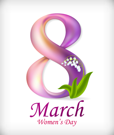 wallpaper International Women s Day: 8 March Womens Day greeting card template. Amazing figure eight. Vector