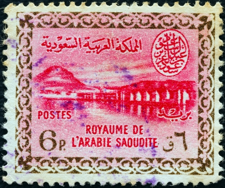 サウジアラビア 1969 年頃 切手が印刷された聖カーバ神殿は サウジアラビアでメッカ 1969 年頃 の写真素材 画像素材 Image
