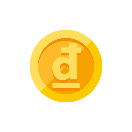 金貨にベトナムのドン通貨記号 金貨のフラットスタイルベクトルイラストは白い背景に隔離 のイラスト素材 ベクタ Image 金貨にベトナムのドン通貨記号 金貨のフラットスタイルベクトルイラストは白い背景に隔離 のイラスト素材 ベクタ Image