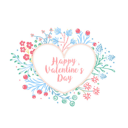 バレンタインデーおめでとう心の周りにカラフルな花を描いた手描き 花柄 ロマンス 2月の休日 バレンタイン カード はがき バナー ポスター 服に印刷 ベクトルイラスト Eps10 のイラスト素材 ベクタ Image バレンタインデーおめでとう心の周りにカラフルな花を描いた手描き 花柄 ロマンス 2月の休日 バレンタイン カード はがき バナー ポスター 服に印刷 ベクトルイラスト Eps10 のイラスト素材 ベクタ Image