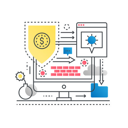 computer security concept with yellow shield clip art preview