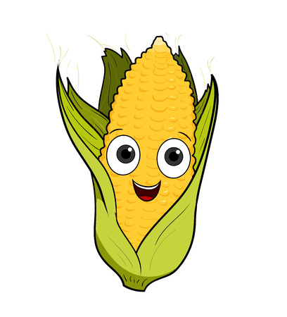 トウモロコシ トウモロコシ 各要素は 個別のグループに簡単に編集 影を背景にシンプルな背景で隔離の手描きのベクトル図です のイラスト素材 ベクタ Image