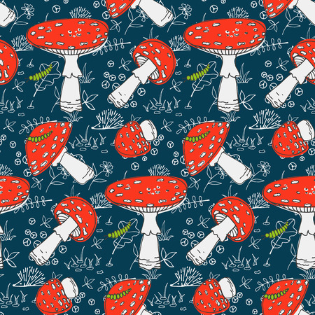 森のきのこのシームレスなかわいい秋パターン のイラスト素材 ベクタ Image 森のきのこのシームレスなかわいい秋パターン のイラスト素材 ベクタ Image