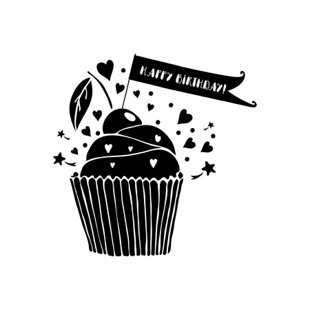 Joyeux Anniversaire Carte De Voeux Avec Le Petit Gateau Sur Fond Blanc Noir Et Blanc Illustration Vectorielle Salutation Modele De Carte Clip Art Libres De Droits Vecteurs Et Illustration Image Joyeux Anniversaire Carte De Voeux Avec Le Petit Gateau Sur Fond Blanc Noir Et Blanc Illustration Vectorielle Salutation Modele De Carte Clip Art Libres De Droits Vecteurs Et Illustration Image