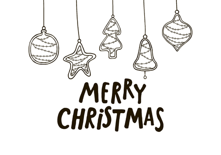 merry christmas black and white greeting card with christmas tree toys new year tree decoration - Merry Christmas Black And White merry christmas black and white greeting card with christmas tree toys new year tree decoration - Merry Christmas Black And White