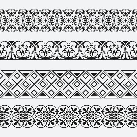 Seamless Floral Ornamental Border Vector Patterns Black And Best Vector Patterns Seamless Floral Ornamental Border Vector Patterns Black And Best Vector Patterns