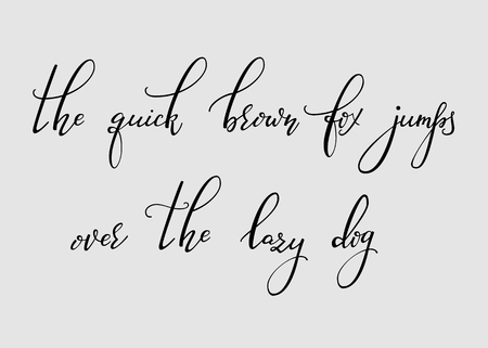 手書きのブラシ スタイル現代書道の草書フォント 書道のアルファベット かわいい書道文字 分離文字 ポストカードやポスター装飾的なグラフィック デザイン のイラスト素材 ベクタ Image